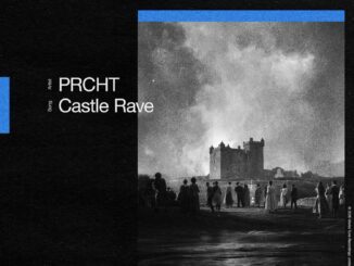 Official album cover artwork for Castle Rave by PRCHT, black and white illustration with strong contrast