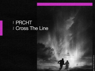 Official album cover artwork for Cross The Line by PRCHT, black and white illustration with strong contrast