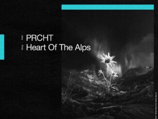 Official album cover artwork for Heart Of The Alps by PRCHT, black and white illustration with strong contrast