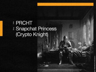 Official album cover artwork for Snapchat Princess (Crypto Knight) by PRCHT, black and white illustration with strong contrast