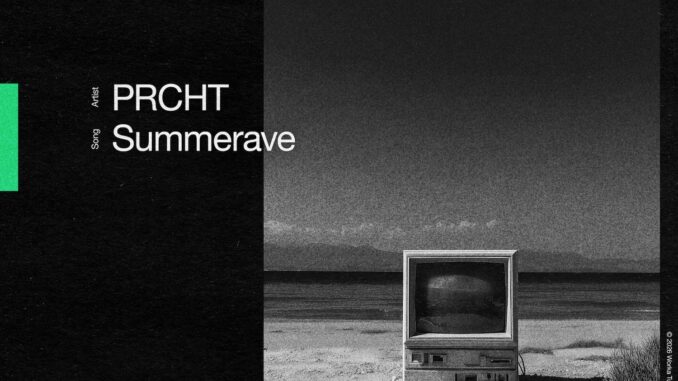 Official album cover artwork for Summerave by PRCHT, black and white illustration with strong contrast